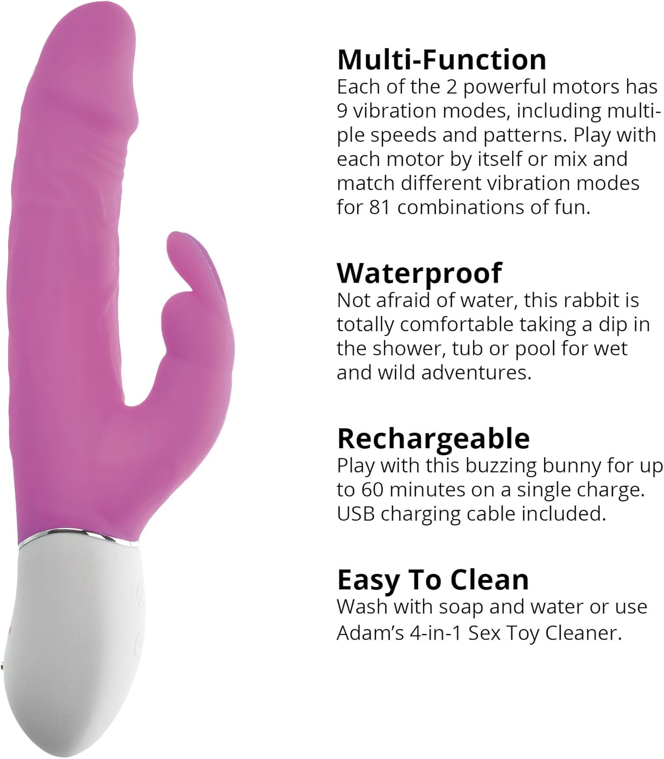 Eve's Rechargeable Realistic Rabbit - by Adam & Eve