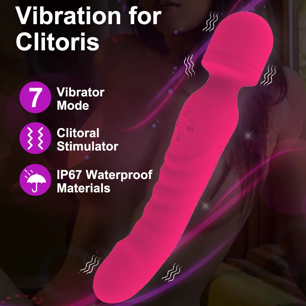 Double Headed Vibrator Dildo Heated Clitoris Stimulator